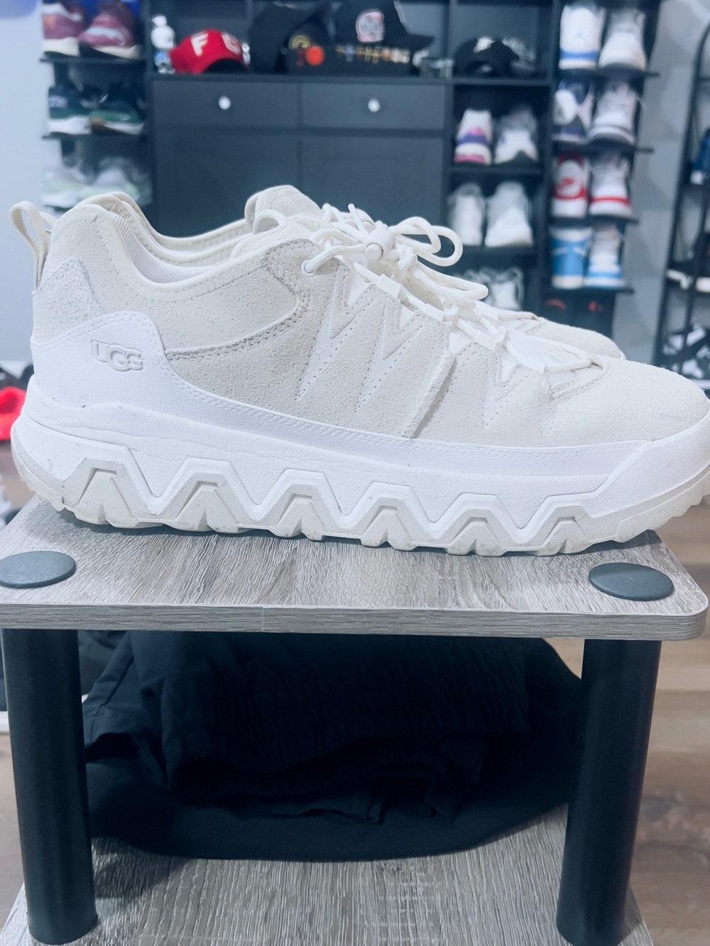 UGG Cream Suede Lace-Up Platform Sneaker